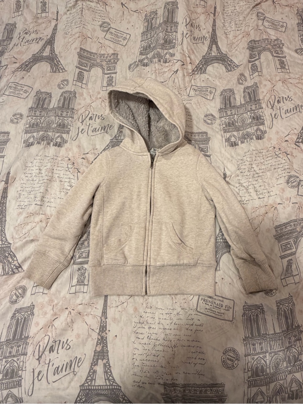 Cherokee Cream Hooded Zip Hoodie size XS (4-5)